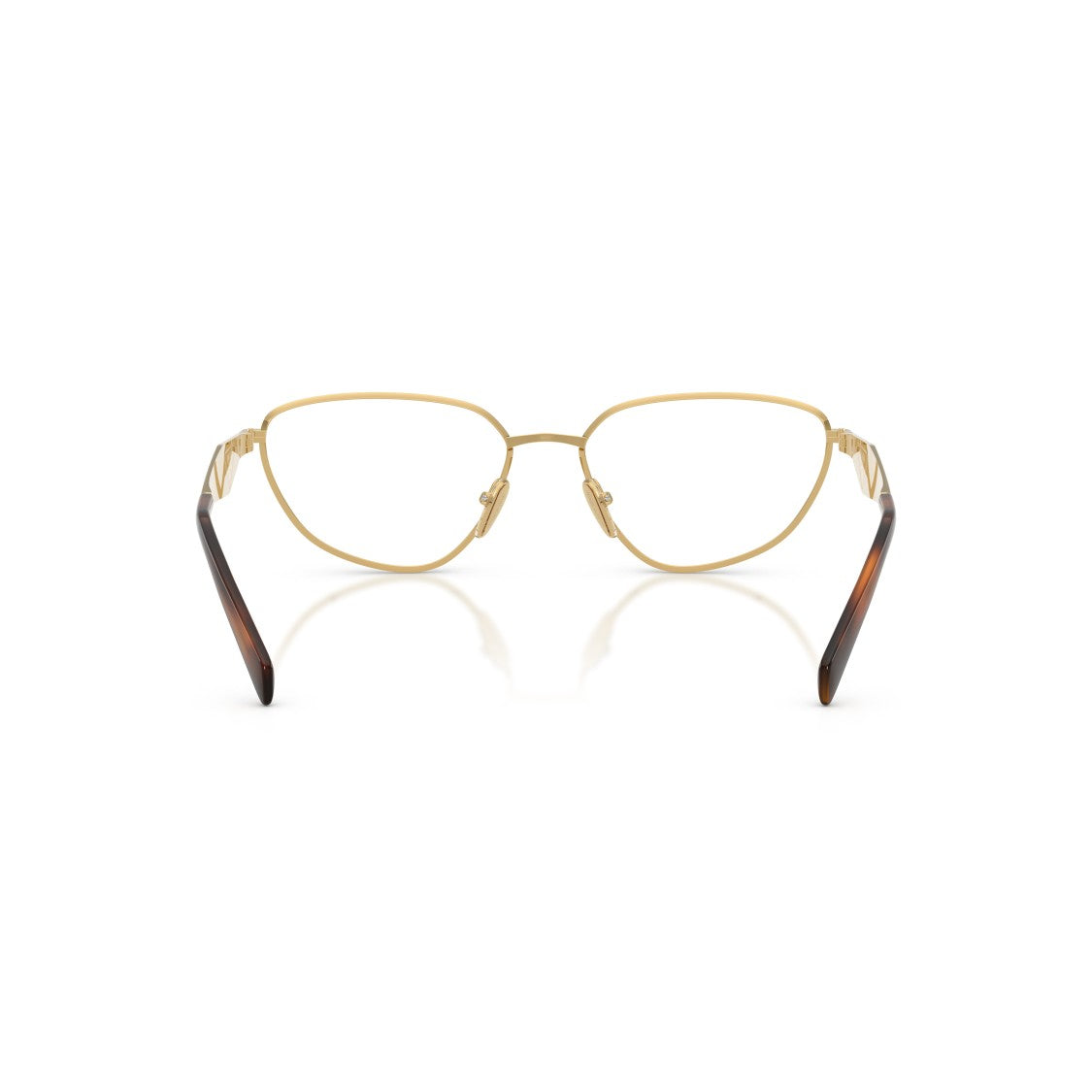 Prada Metal Frame Gold Finish Aviator-Inspired Eyeglasses
