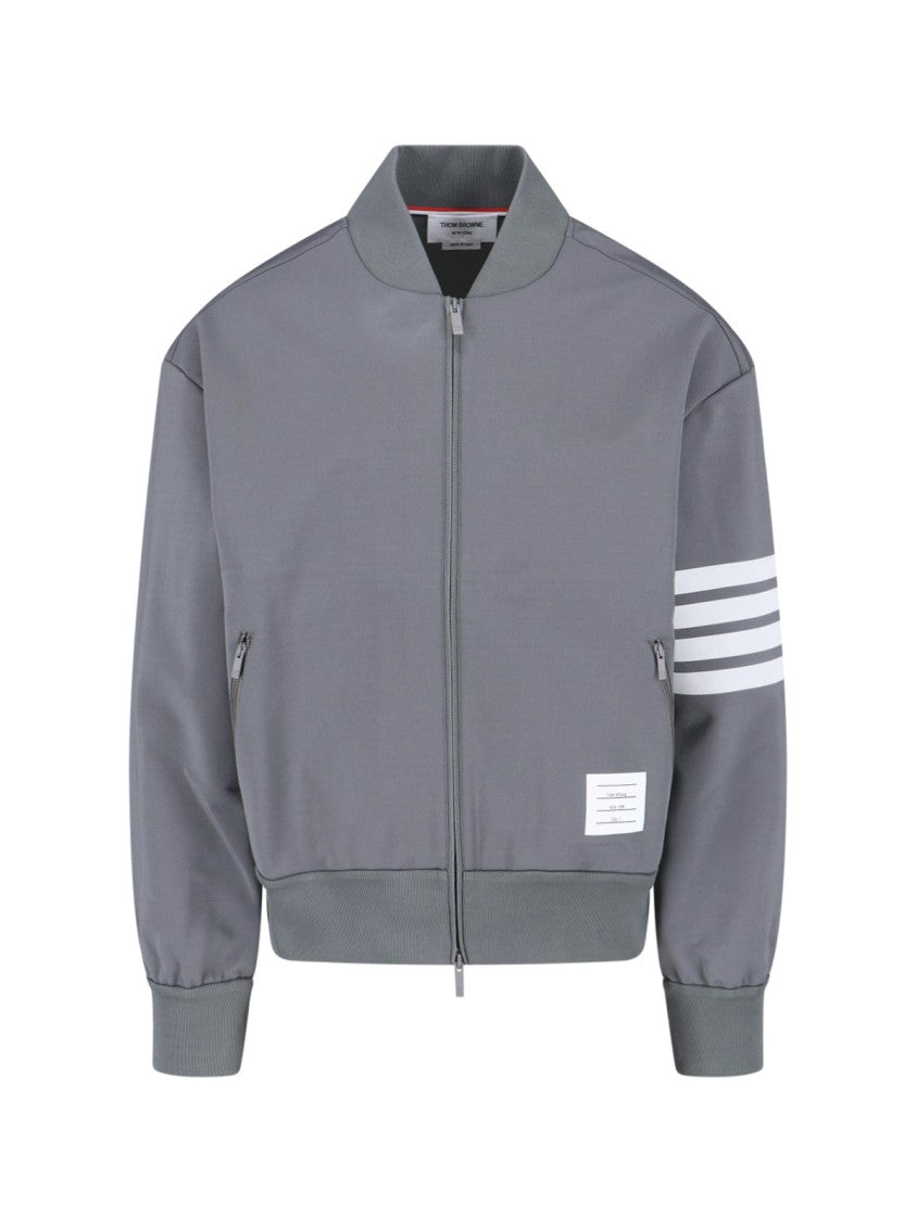 Thom Browne "4 Bar" Bomber Jacket – Grey