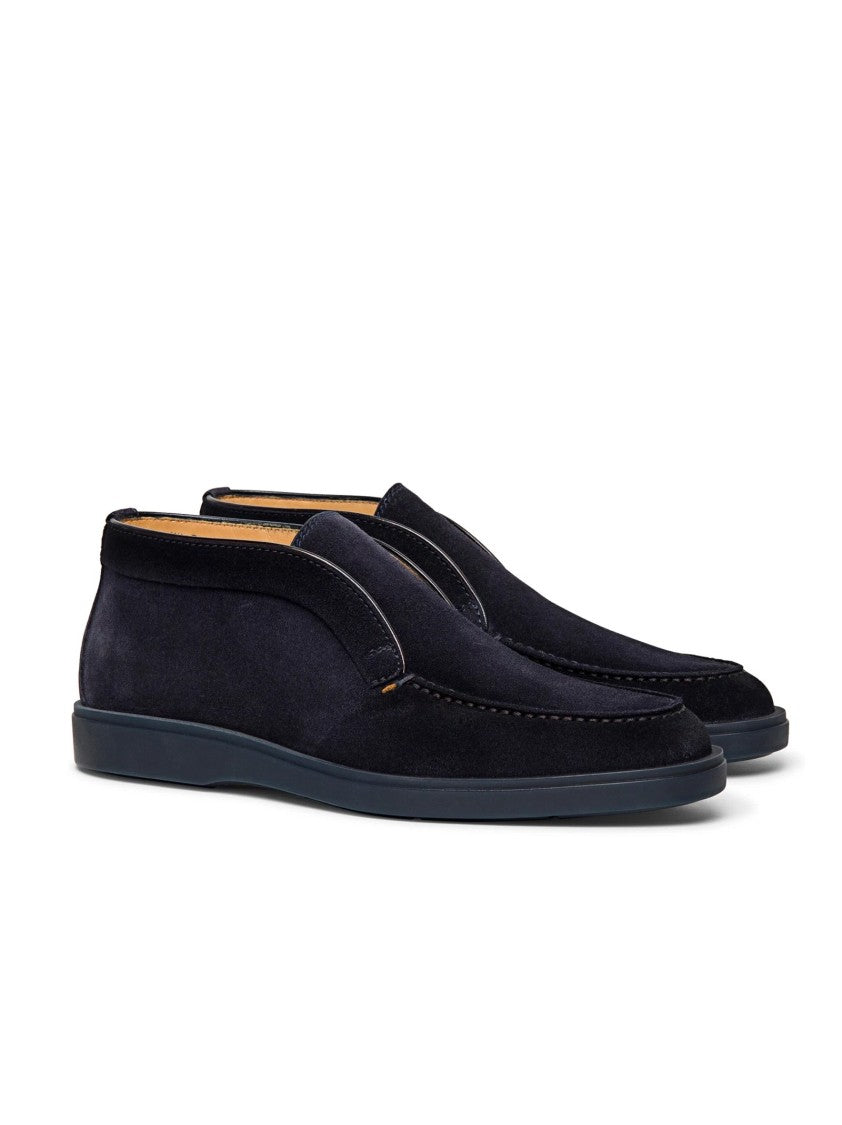 Santoni Black Suede Desert Boot
