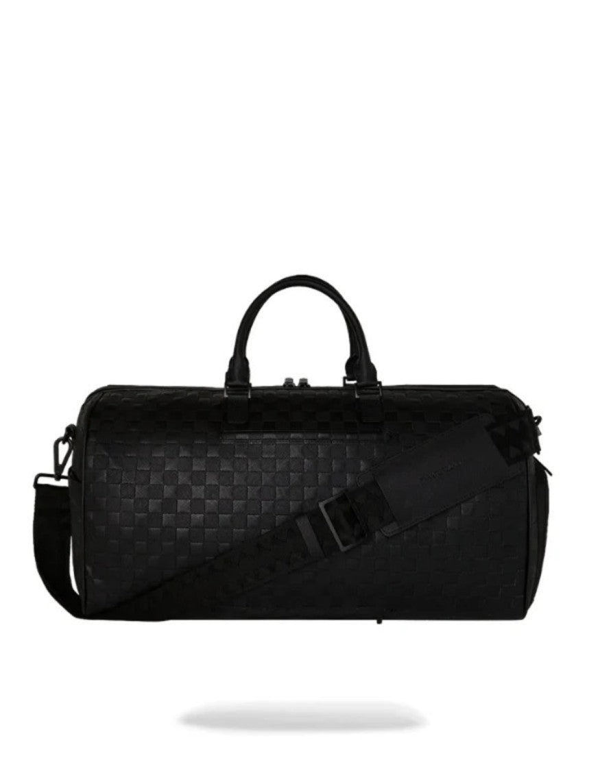 Sprayground Black Raised Check Duffle Bag