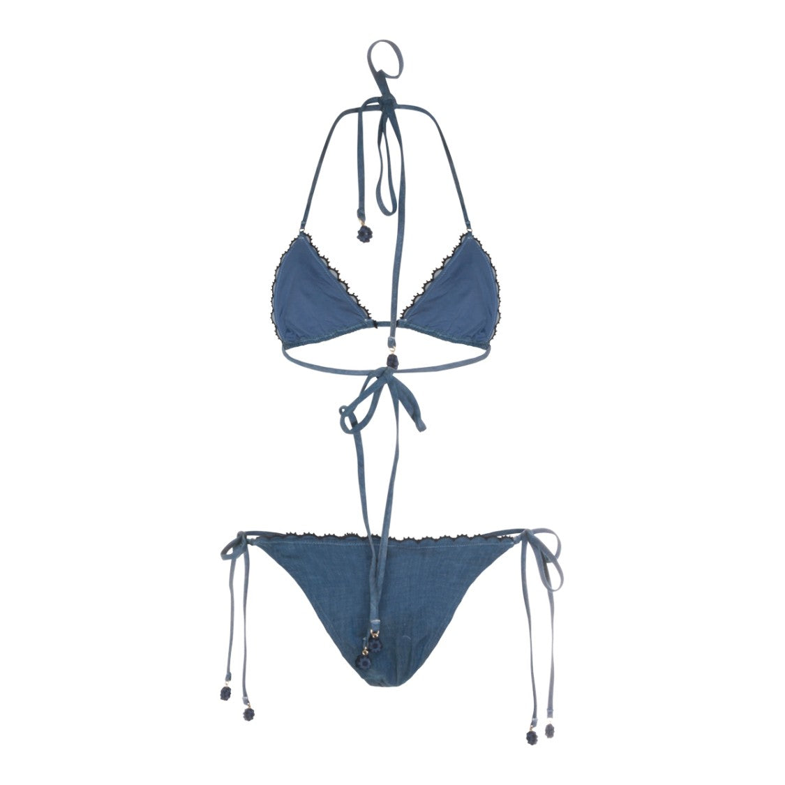 Zimmermann Blue Denim Macrame Bikini