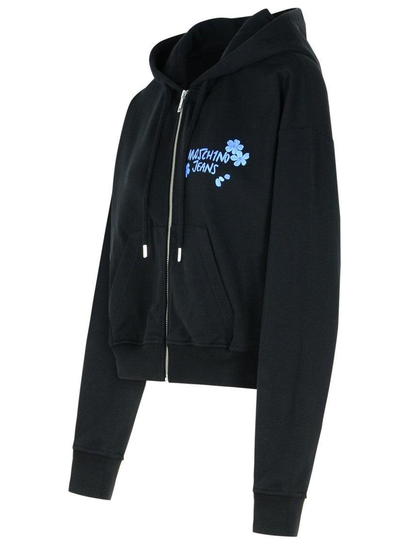Moschino Jeans Black Cotton Sweatshirt
