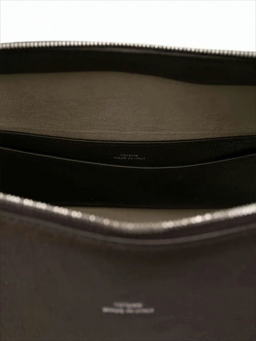 Totême Textured Leather Tote Bag With Zip Closure