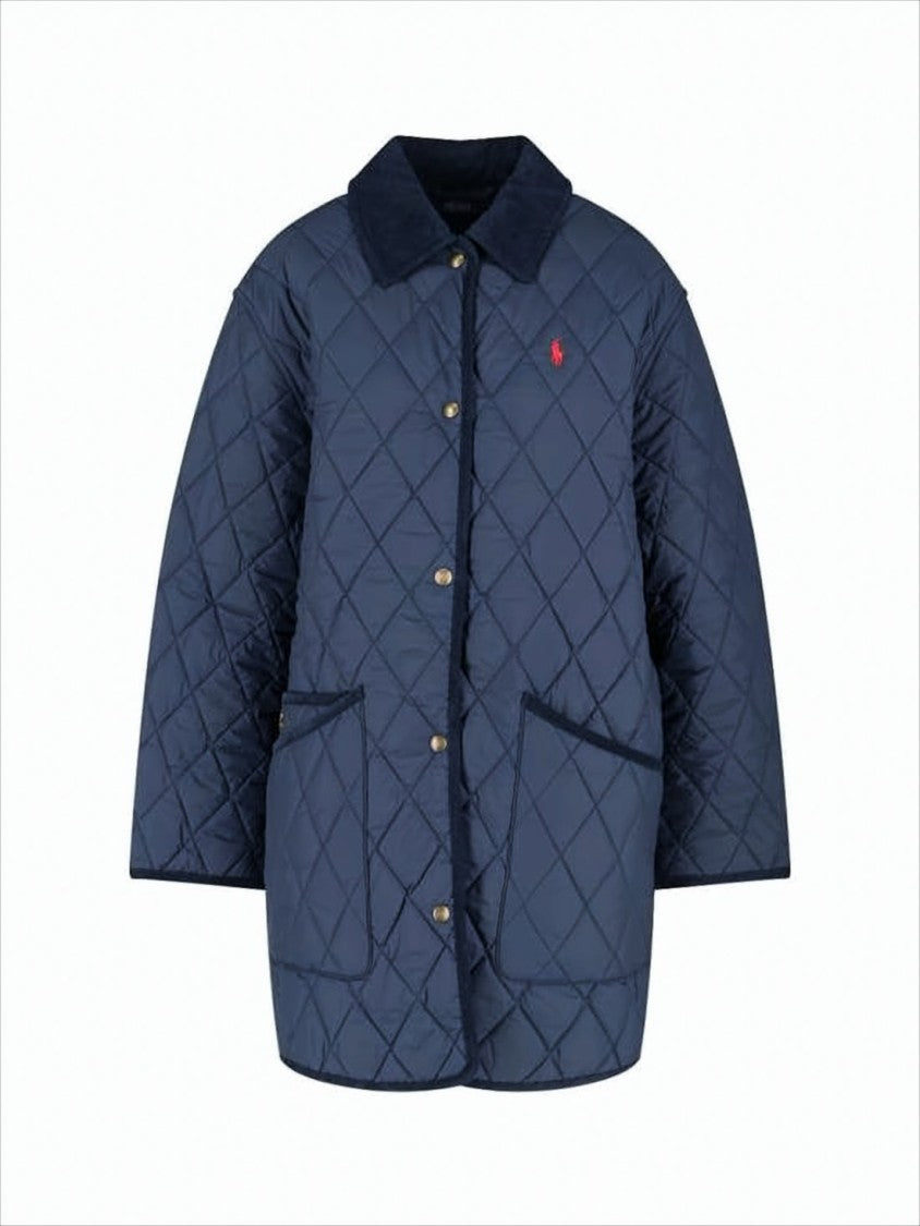 Polo Ralph Lauren Quilted Padded Jacket With Corduroy Collar