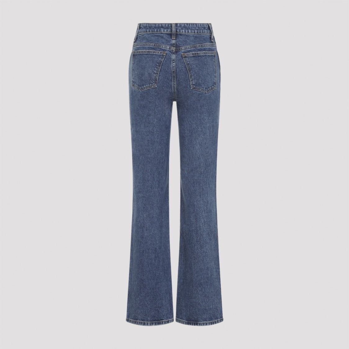 Khaite Mid-Rise Blue Denim Straight-Leg Jeans