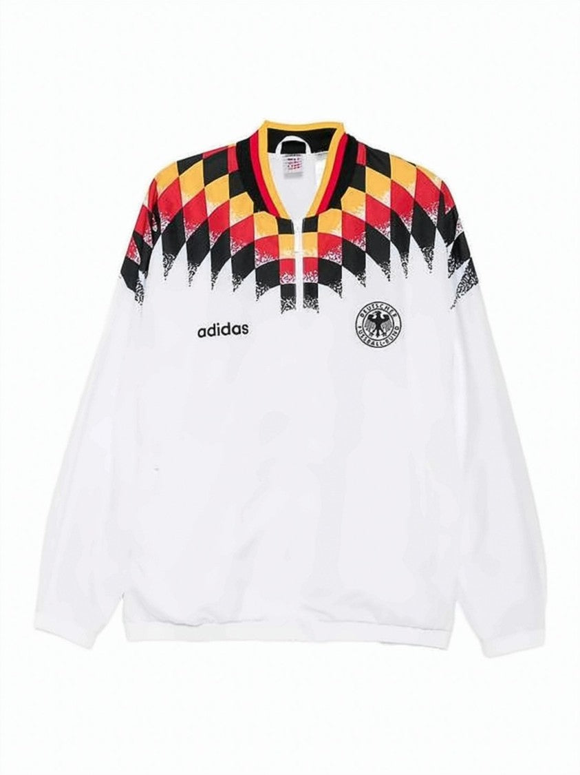 Adidas Geometric Pattern Zip-Up Jacket With Ribbed Collar