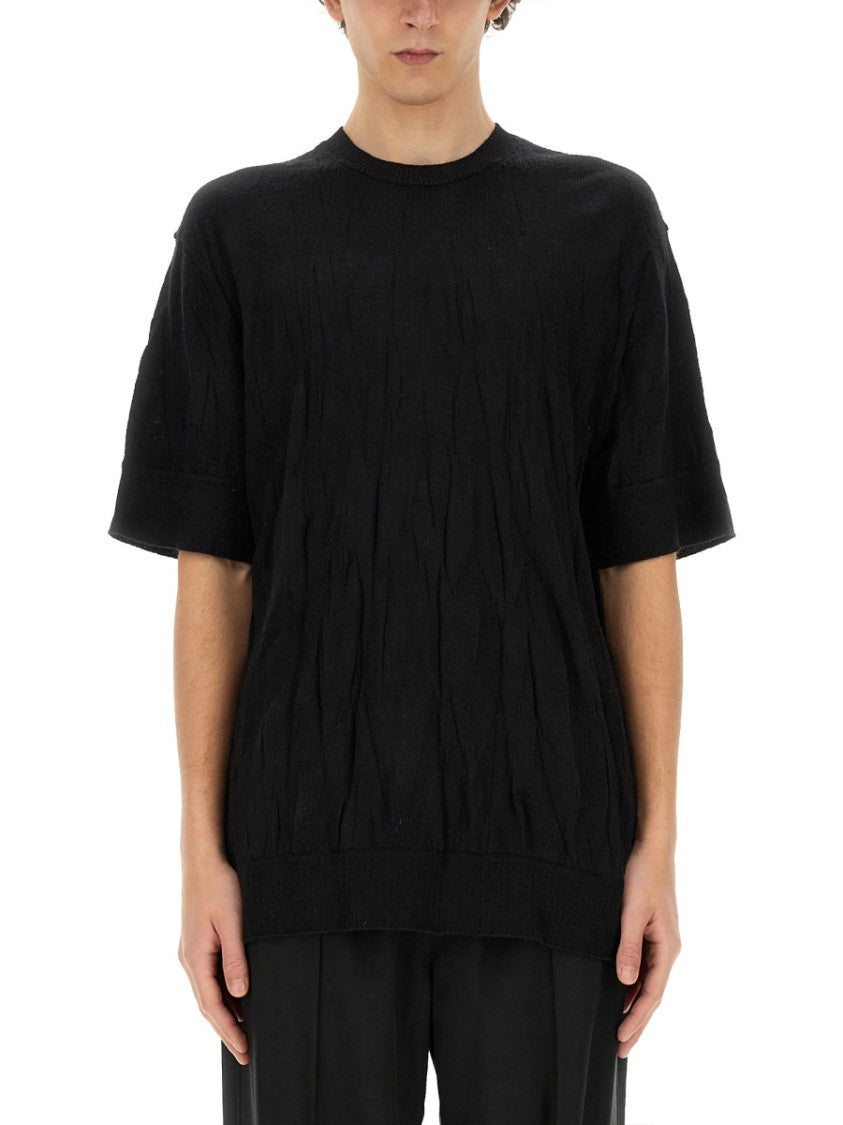 Helmut Lang Crinkled Black T-Shirt