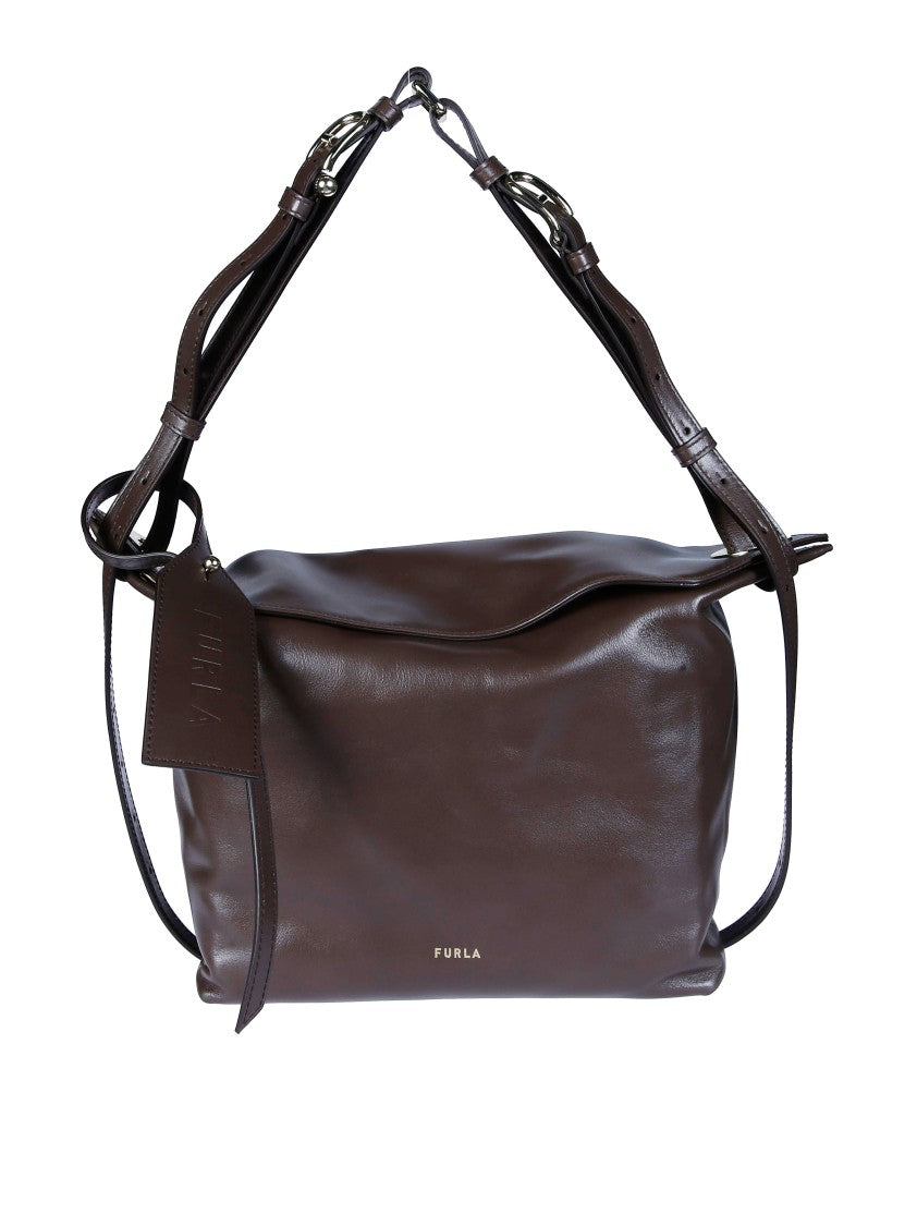 Furla Ginevra M Leather Fold-Over Shoulder Bag