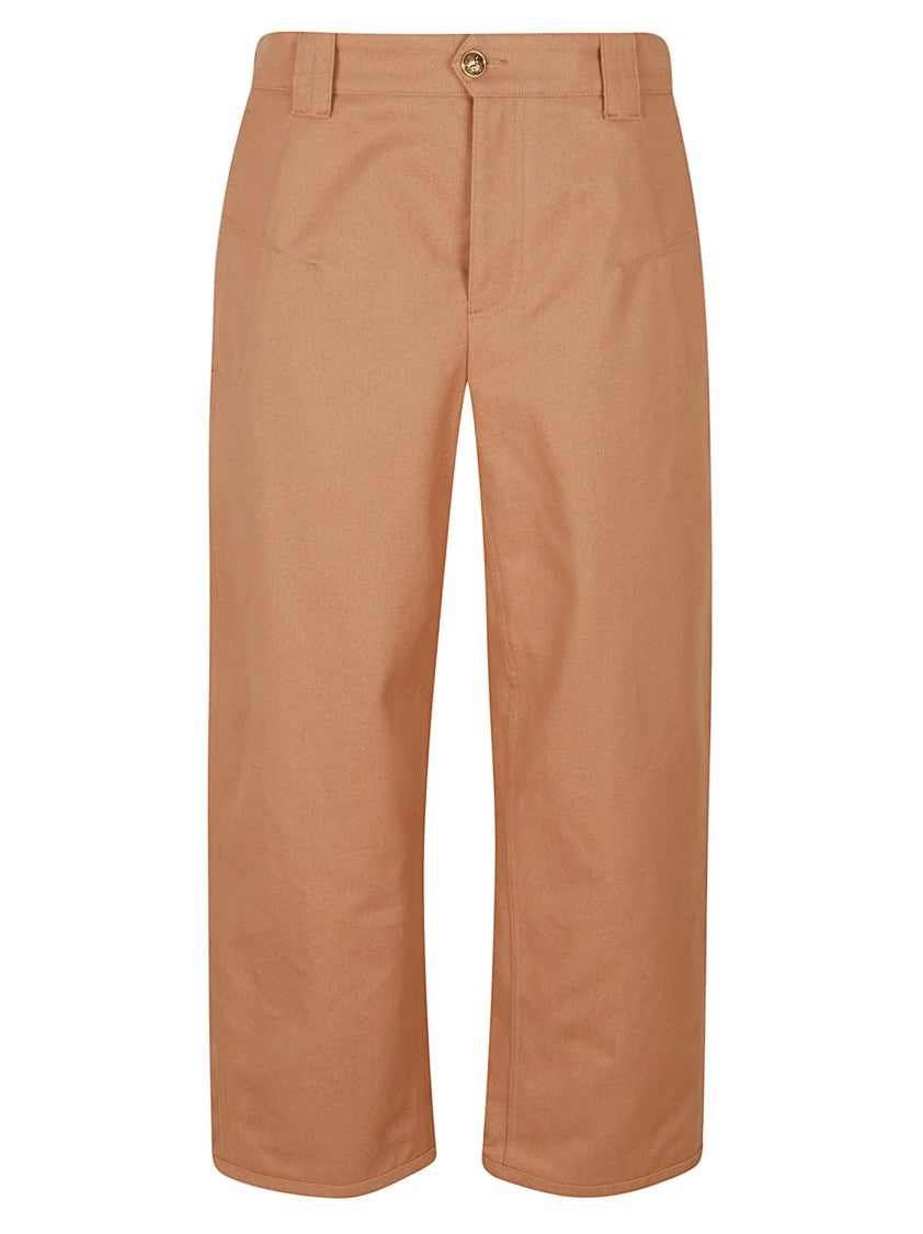 Chloé Straight-Leg Cropped Trousers With High Waist And Patch Pockets