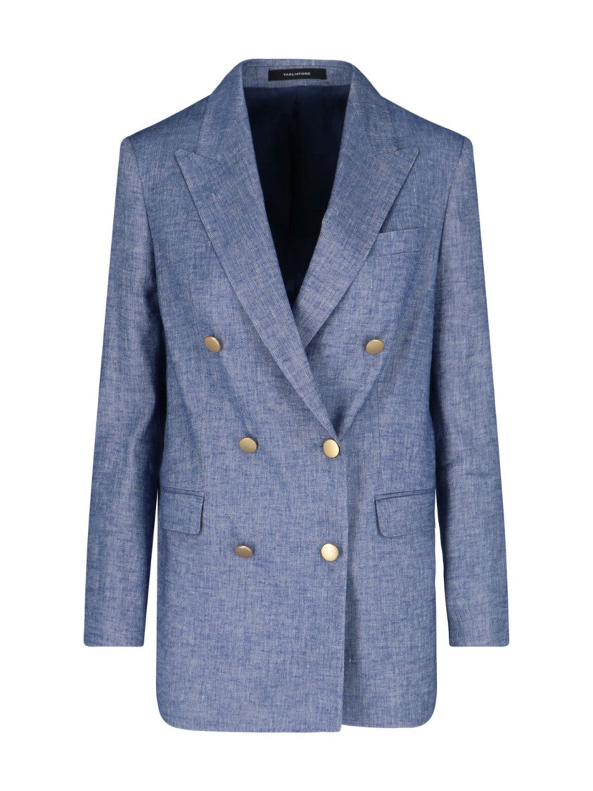 Tagliatore Double-Breasted Blazer – Blue