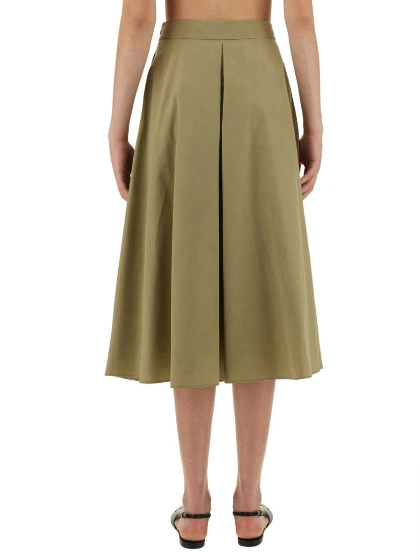 Aspesi Mid-Calf Wide Fit Cotton Skirt