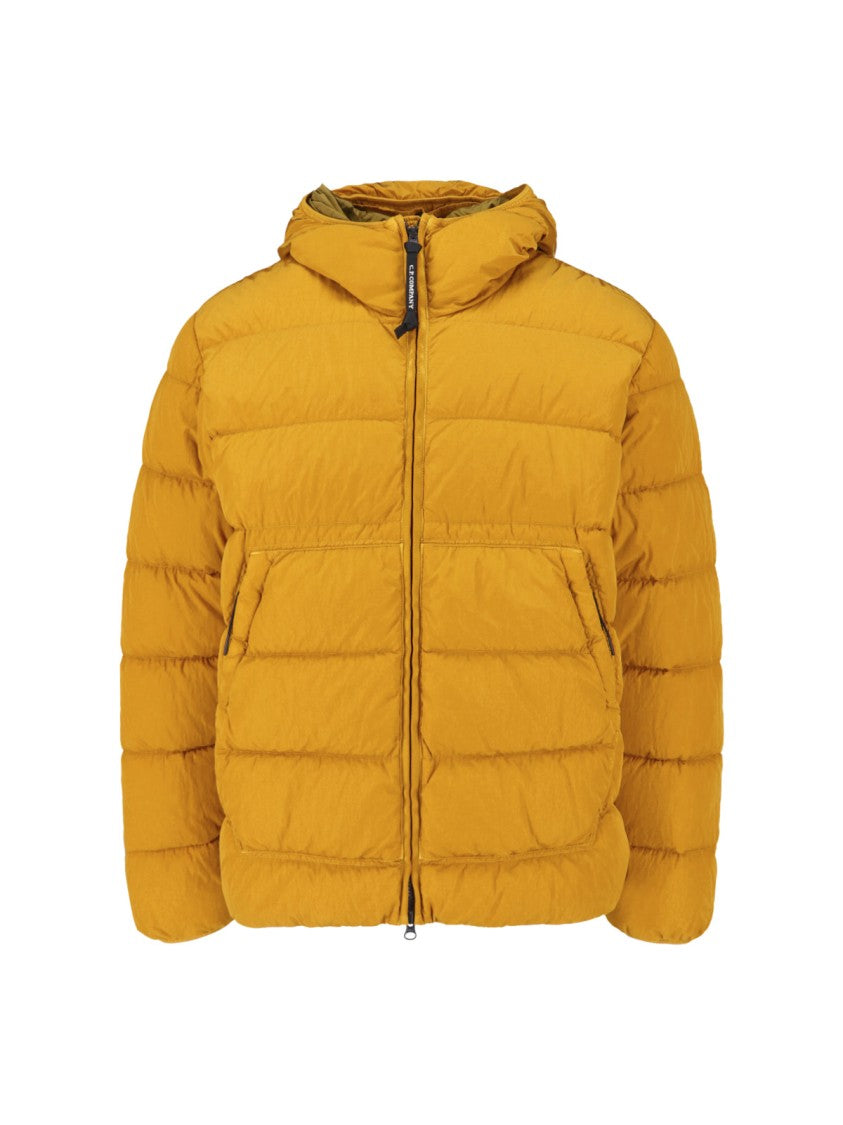 C.P. Company Quilted Hooded Down Jacket With Integrated Goggle Lenses