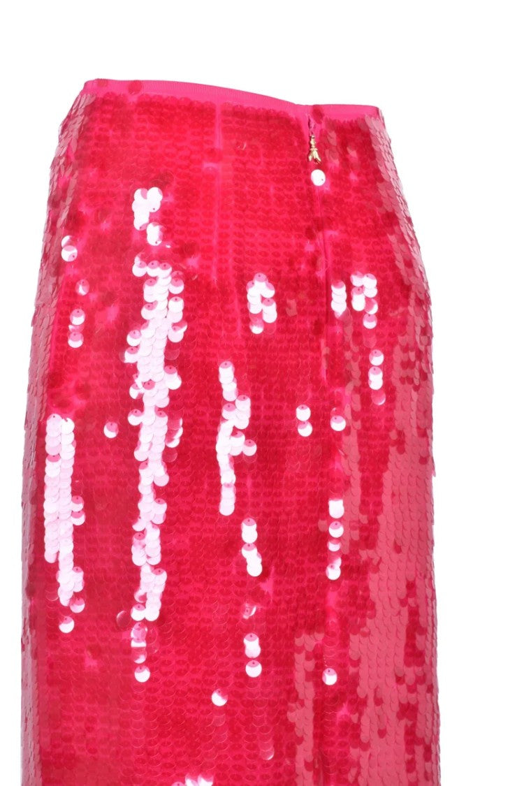 Patrizia Pepe Sequin Longuette Skirt - Fuchsia