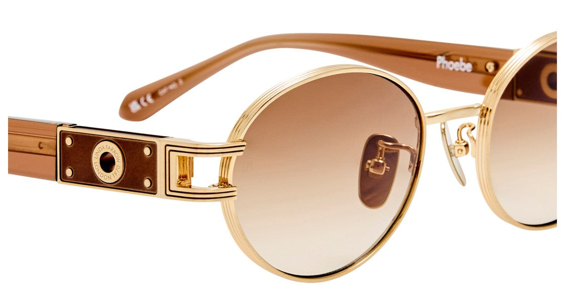 Linda Farrow Lfl Round Gradient Brown Lens Sunglasses
