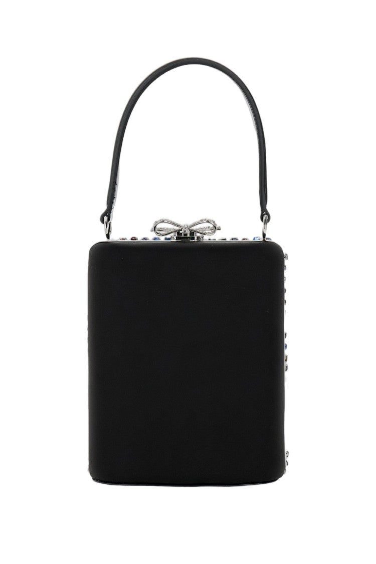 Self-Portrait Mini Handbag With Multi-Colored Crystal Surface And Bow Closure