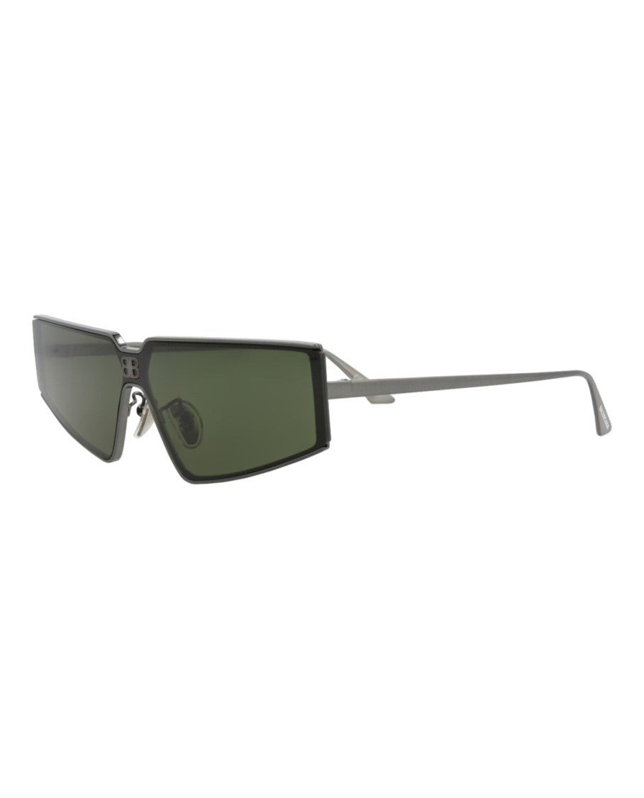 Balenciaga Square-Frame Metal Sunglasses With Minimalist Design