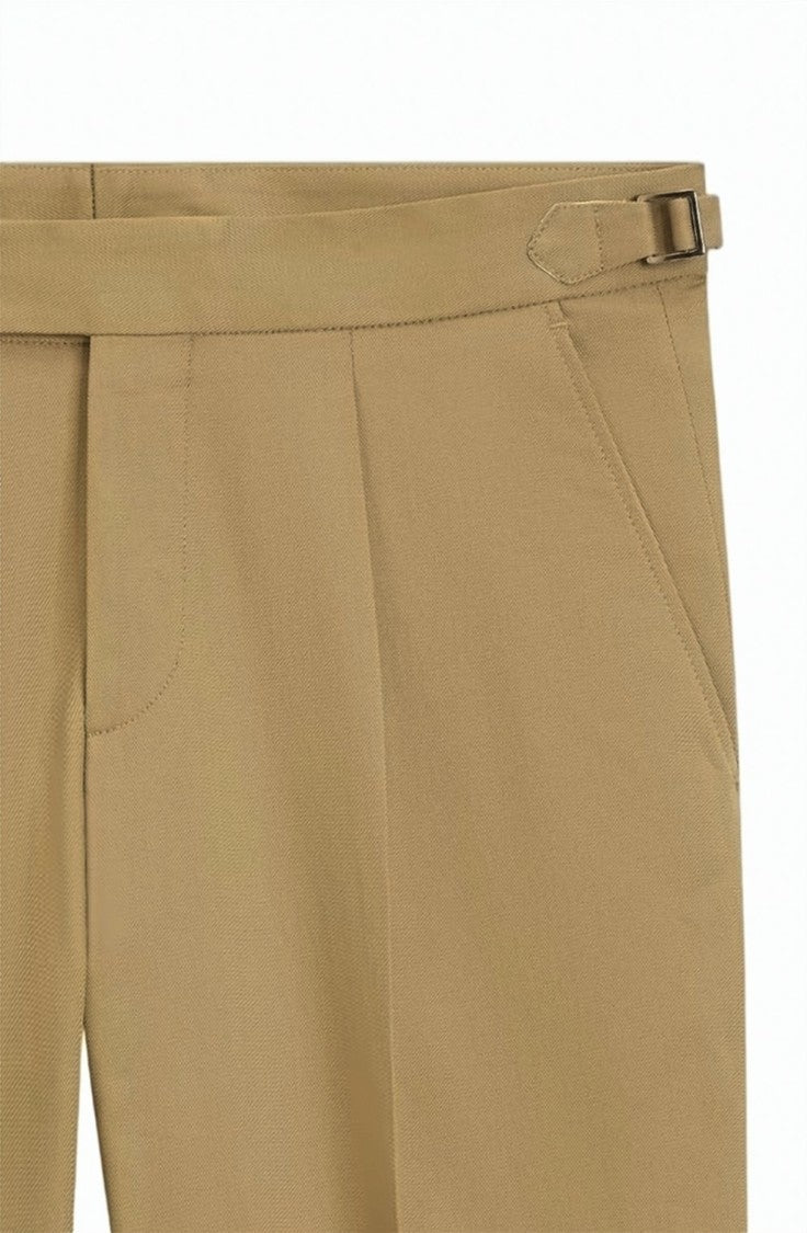 Boss Beige Tapered Tailored Trousers