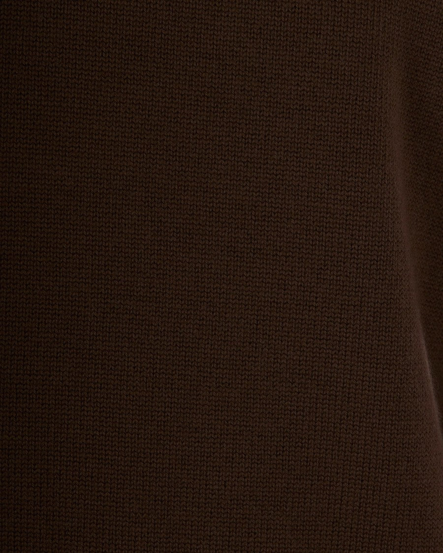 Paolo Pecora High Neck Brown Virgin Wool Knit Sweater