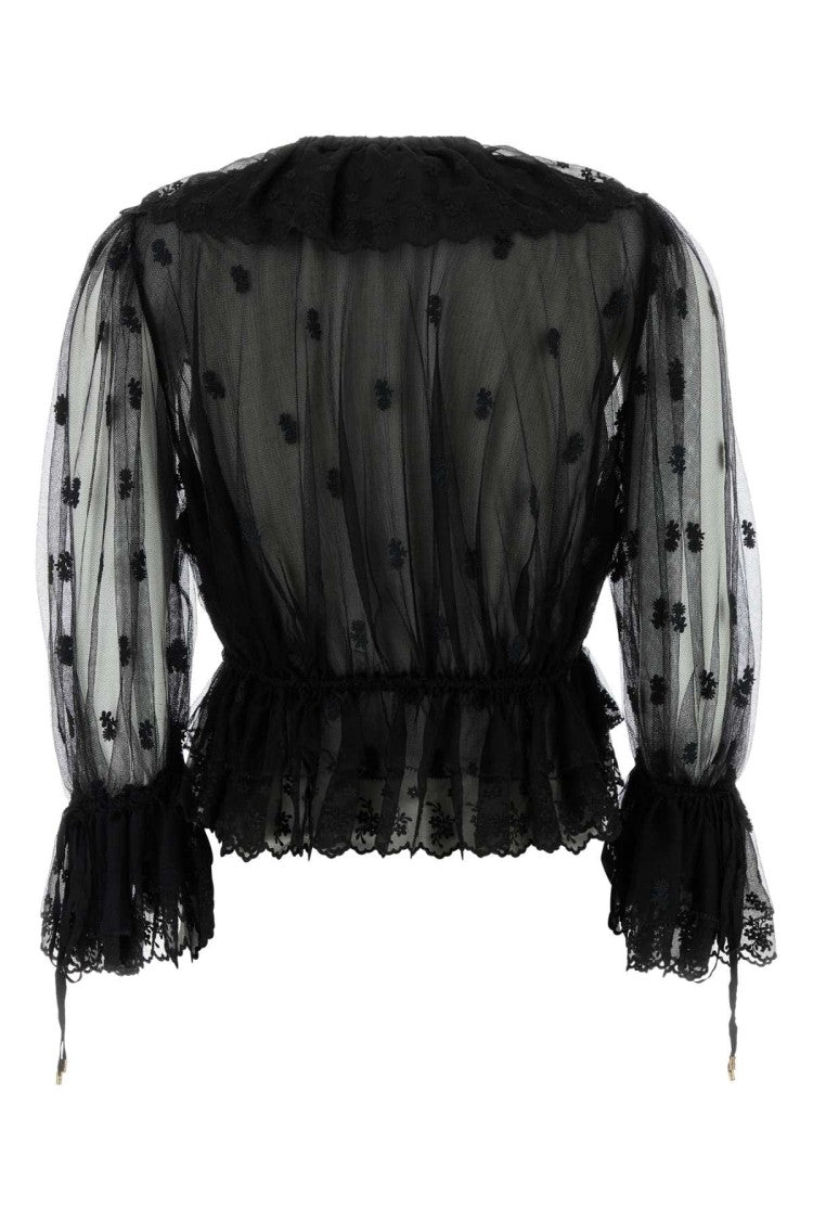 Chloé Black Tulle Top