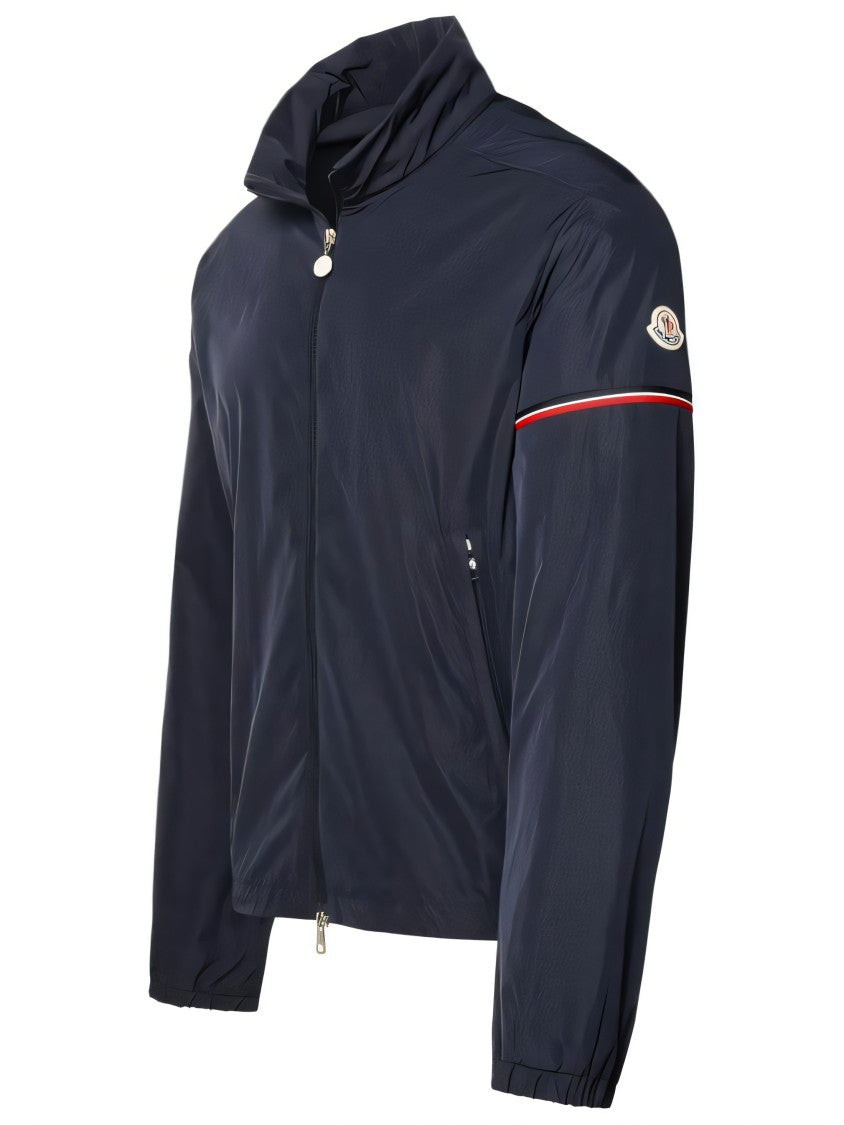 Moncler Black Jacket With High Collar And Zip Closure