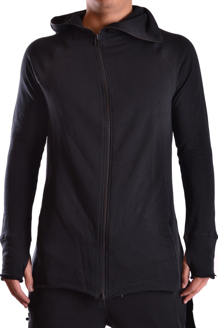 Barbara I Gongini Hooded Black Sweatshirt With Full Front Zipper