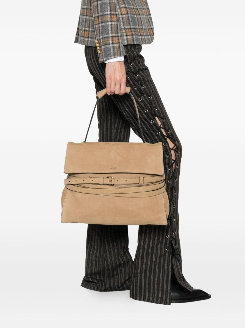 Moschino Structured Top Handle Bag With Detachable Shoulder Strap