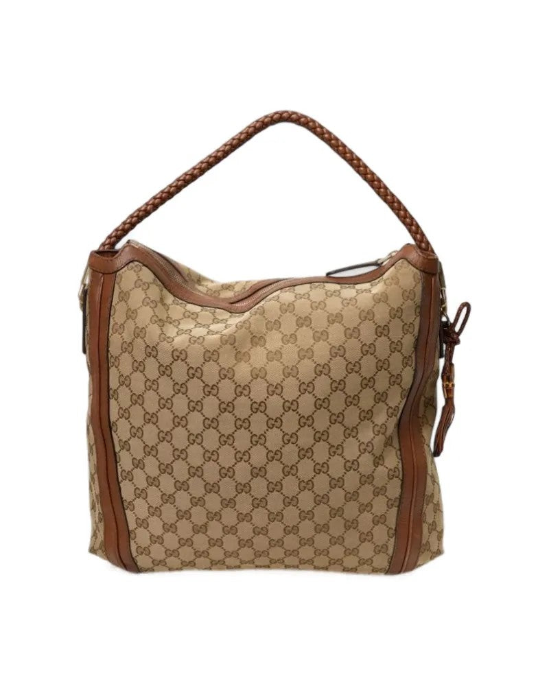Gucci Bamboo Large Gg Supreme Brown Shopper