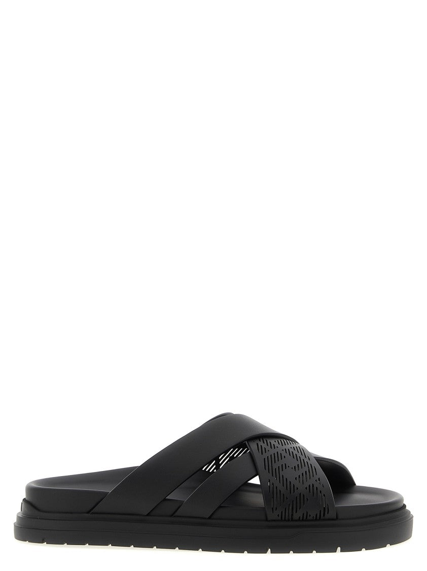 Fendi Crossed Band Slides