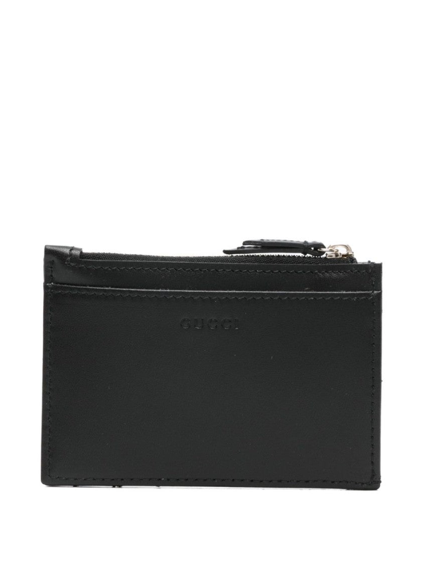 Gucci Black Gg Marmont Chevron Leather Key Pouch
