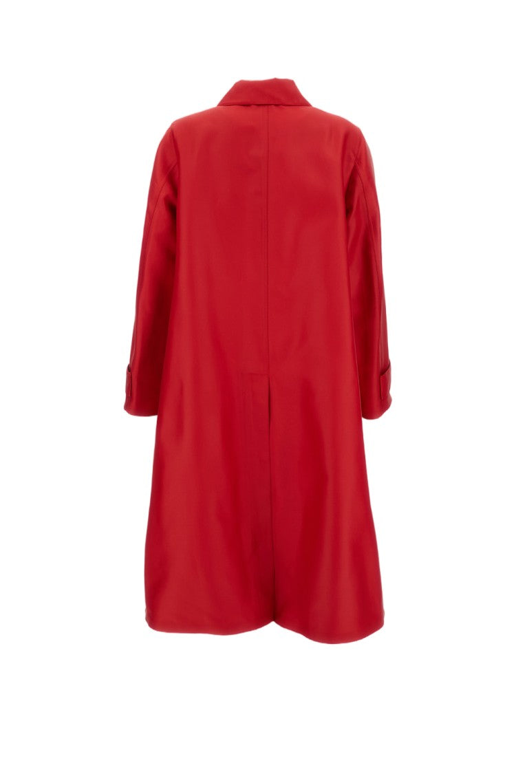 Ralph Lauren Collection Red Raquel Unlined Silk Trench Coat