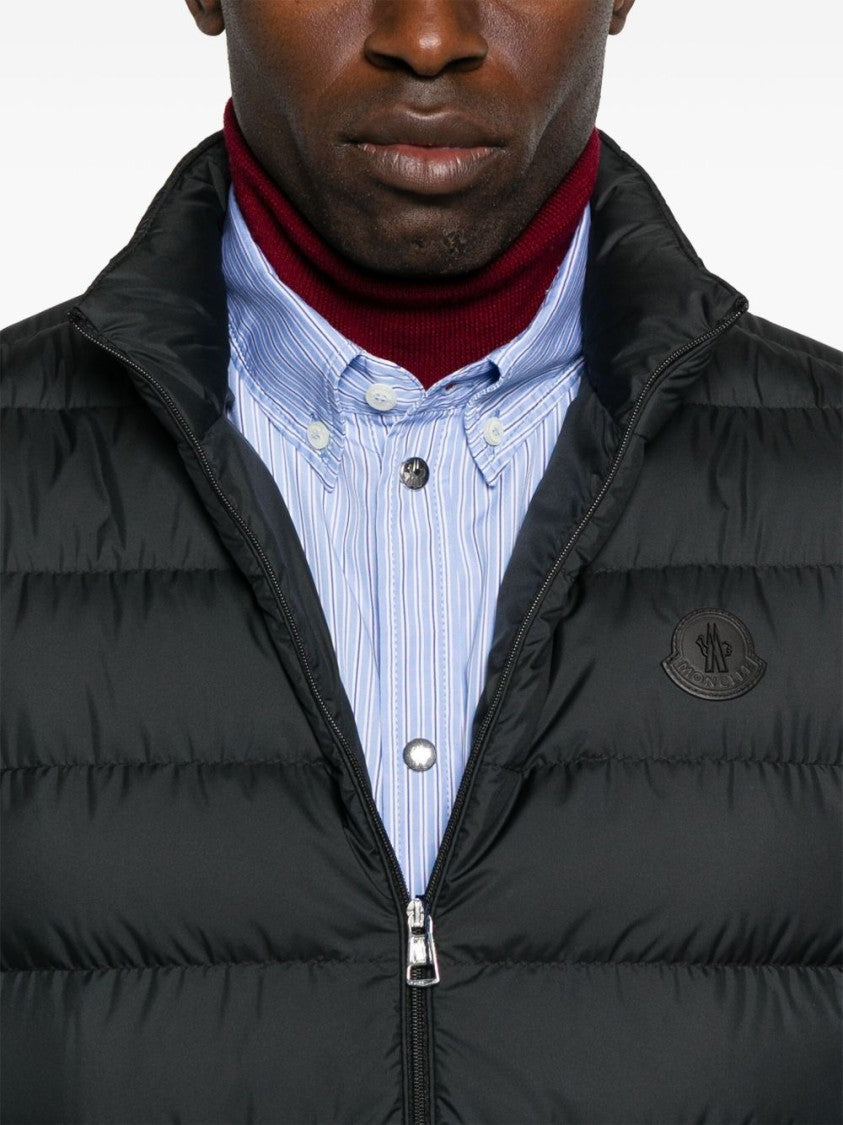 Moncler Quilted Sleeveless Zip Pocket High Collar Jacket