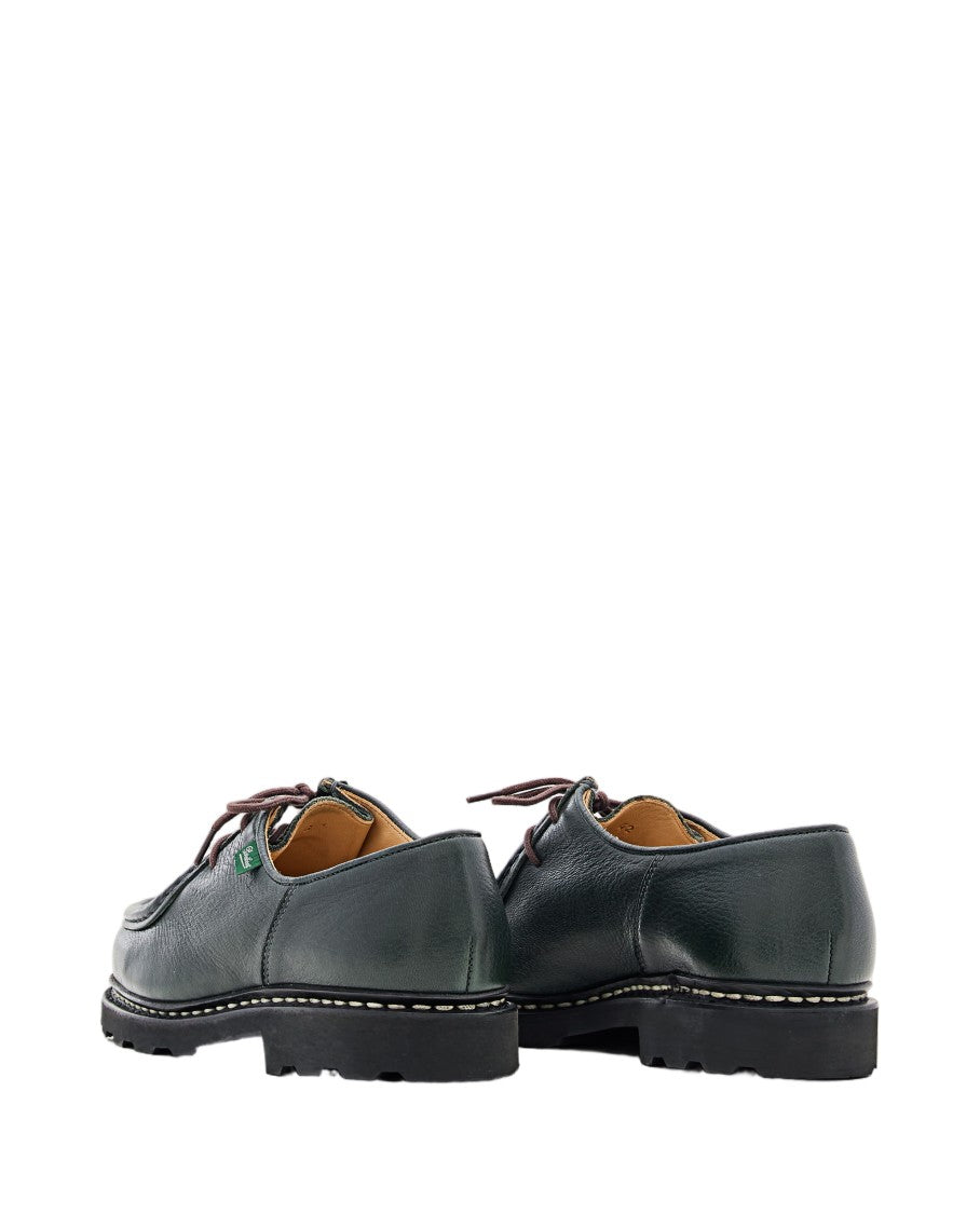 Paraboot Green Cerf Leather Lace-Up Loafers
