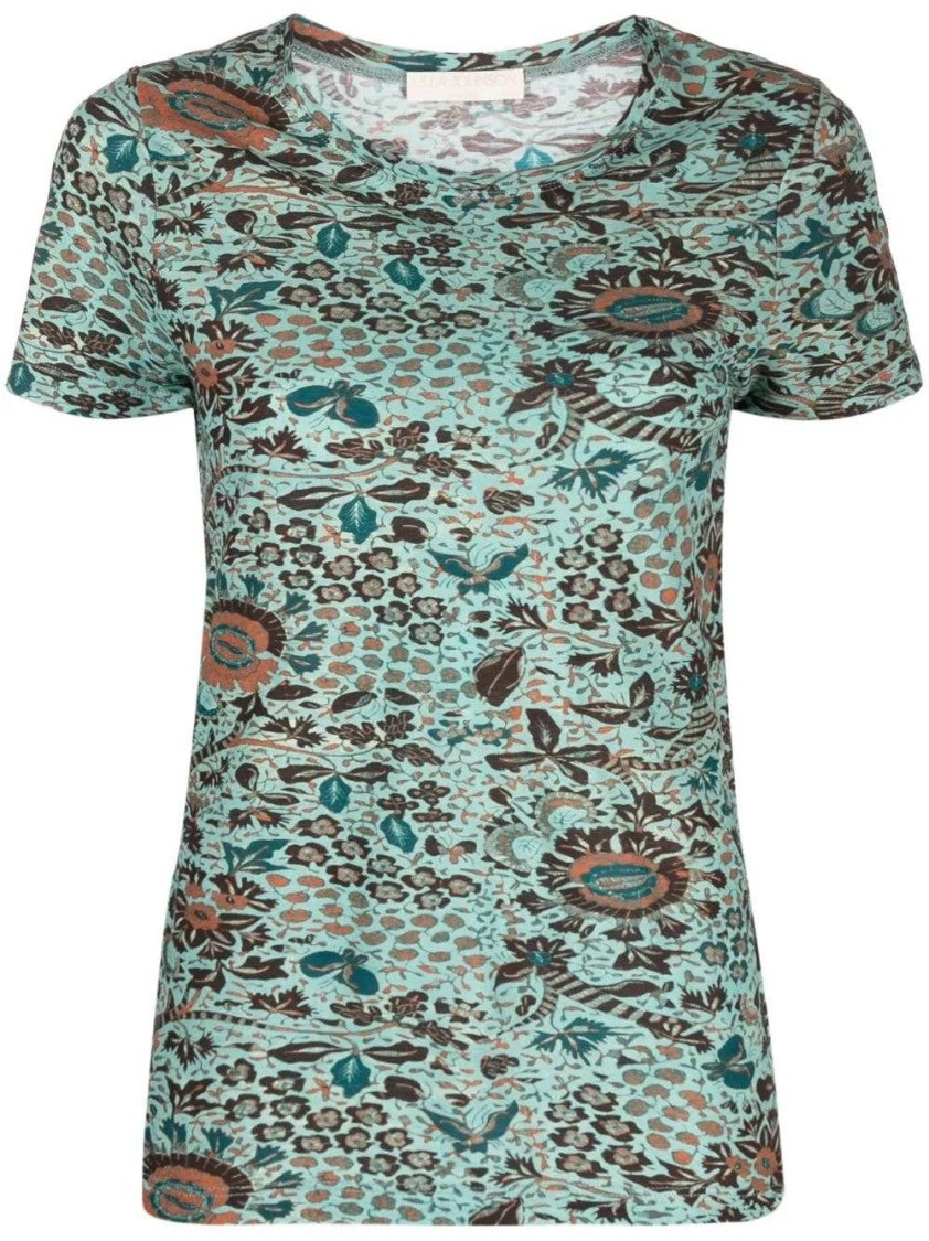 Ulla Johnson Short Sleeve T-Shirt With Floral