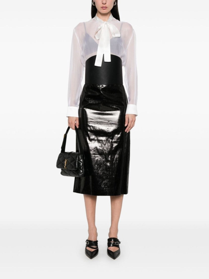 Dolce & Gabbana Chiffon Shirt With Pussy-Bow Detail And Button Fastenings