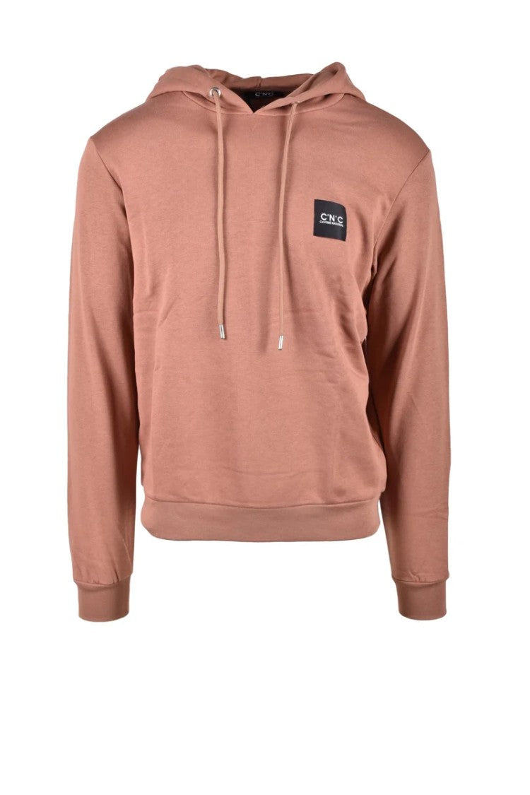 Costume National Brown Hooded Cotton Sweatshirt