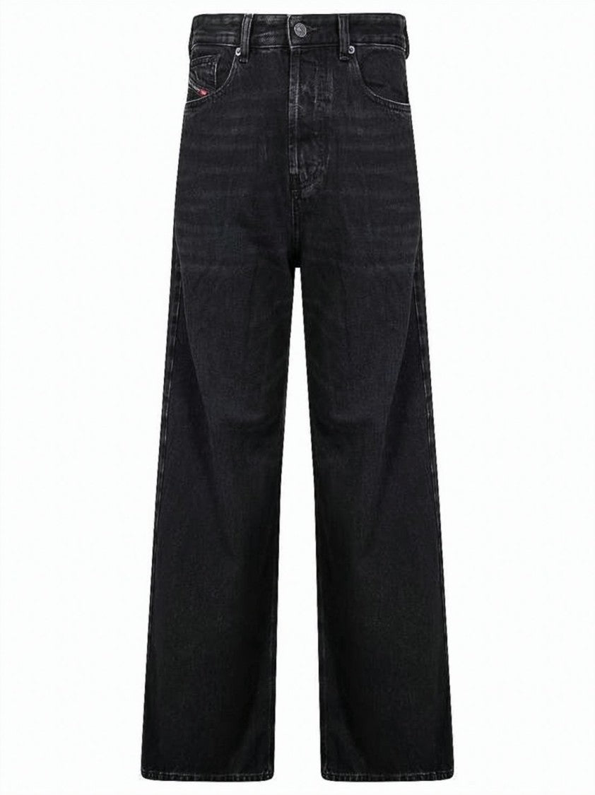 Diesel Wide-Leg High-Waisted Denim Pants With Classic Five-Pocket Design
