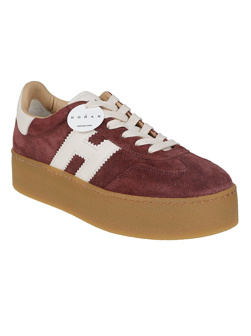 Hogan Burgundy H698 Suede Sneakers