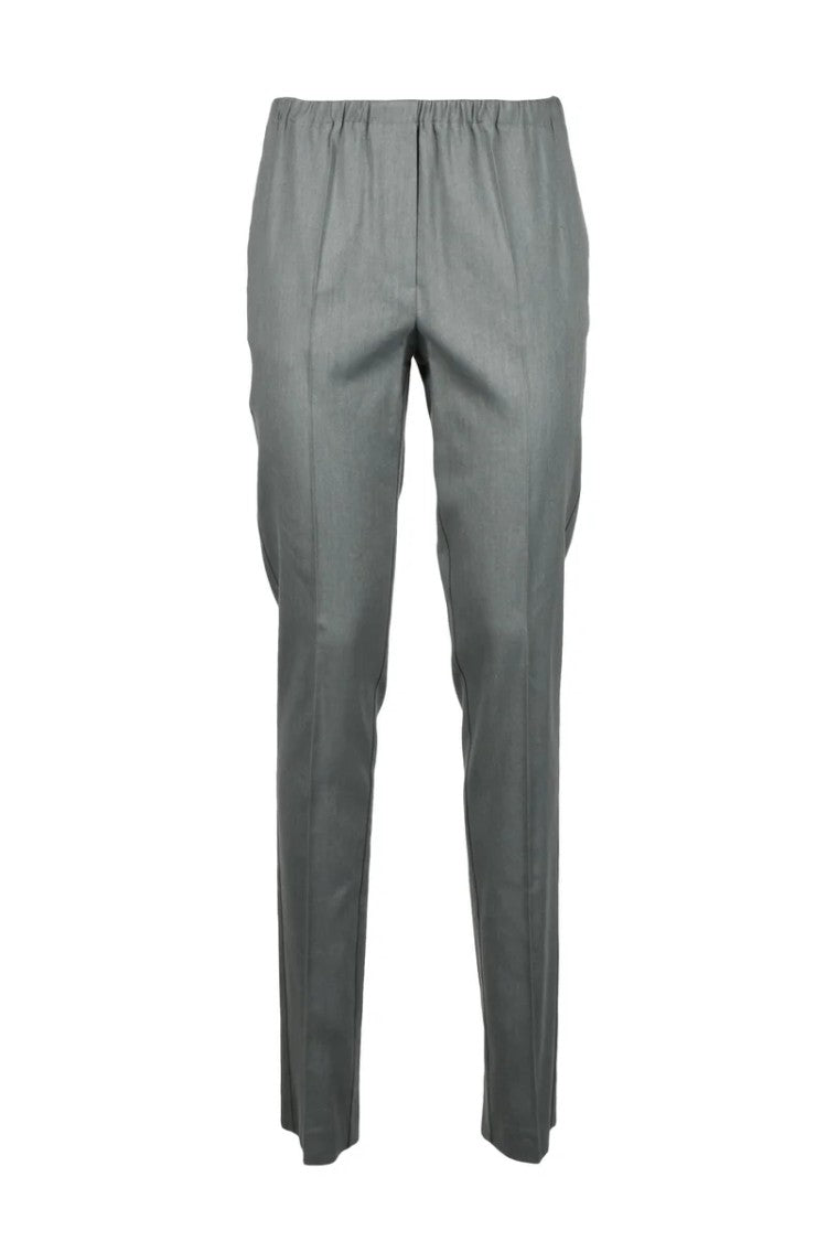Alysi Linen Viscose Stretch Trousers - Grey
