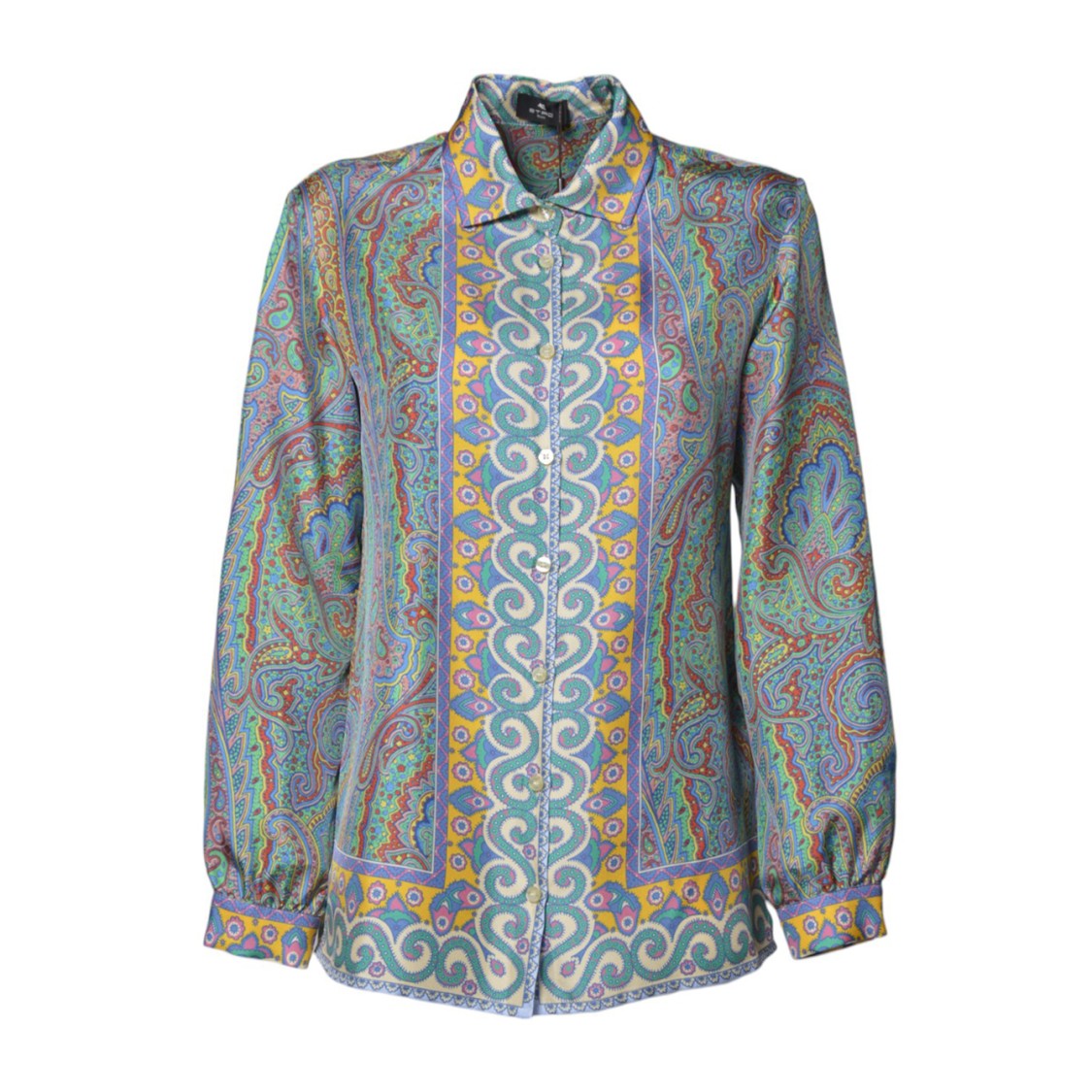 Etro Multicolored Silk Shirt Paisley Print