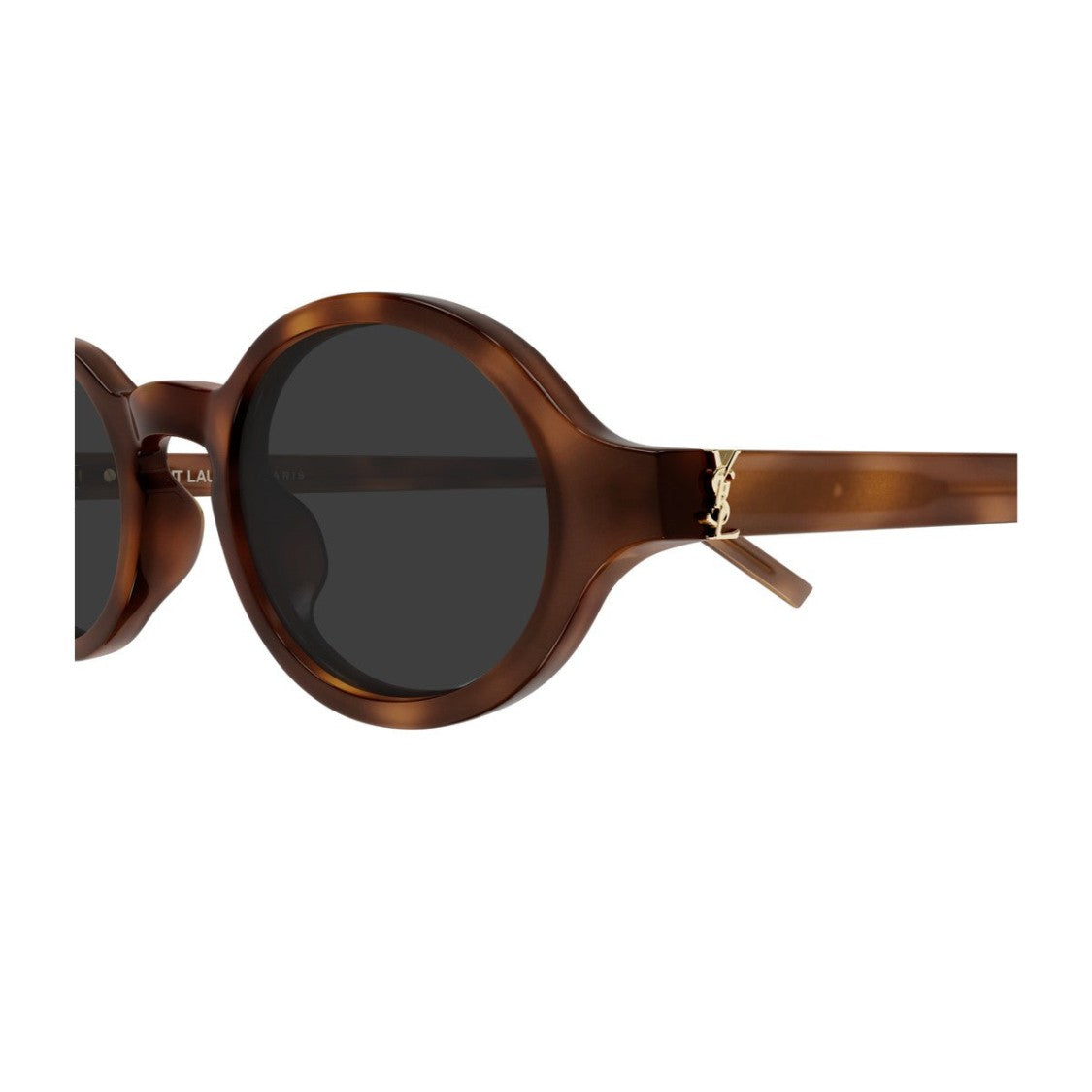 Saint Laurent Havana Monogram Acetate Oval Sunglasses