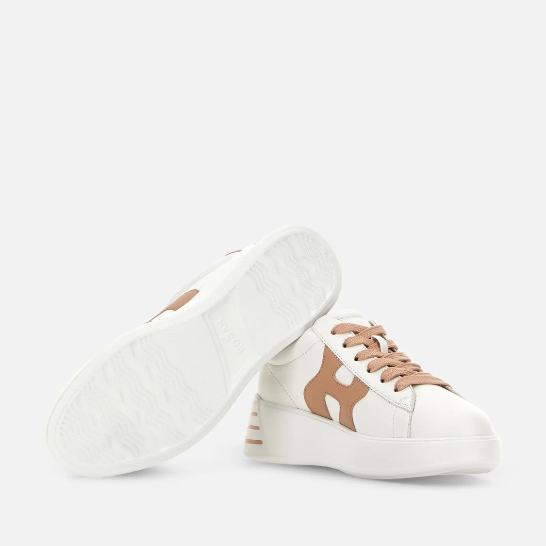Hogan Rebel H564 H Sneakers With Tan Accents