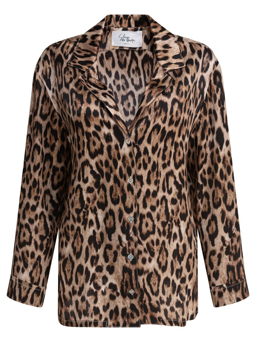 Sleep No More Leopard Print Silk Shirt