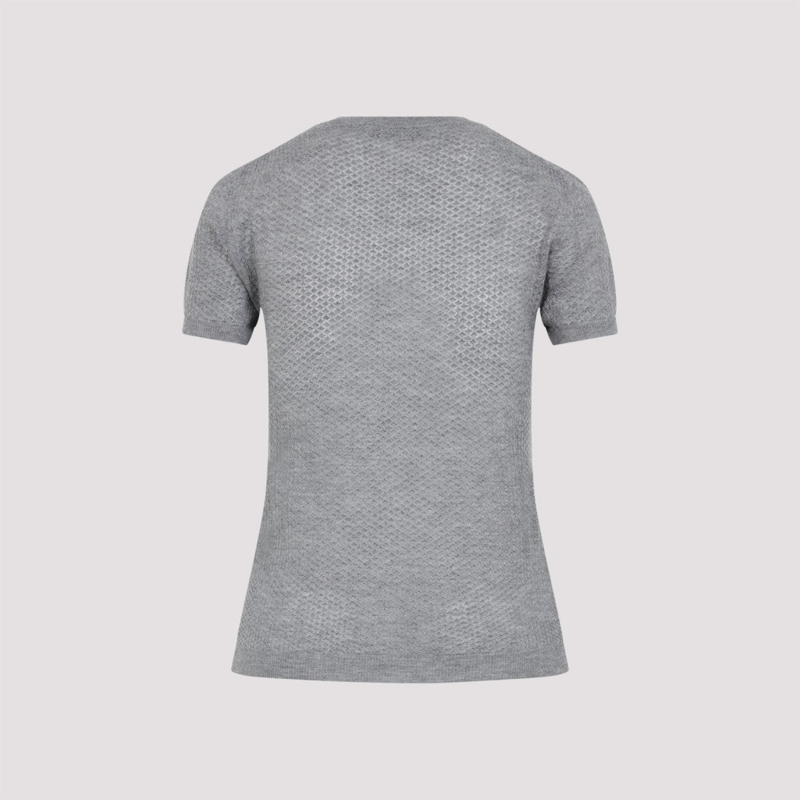 Miu Miu Textured Grey Cashmere T-Shirt