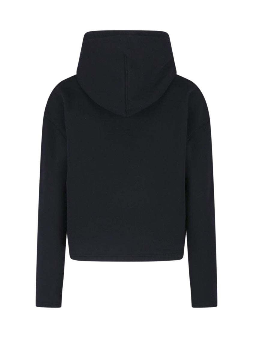 Ami Paris Black Ami De Coeur Cropped Hoodie