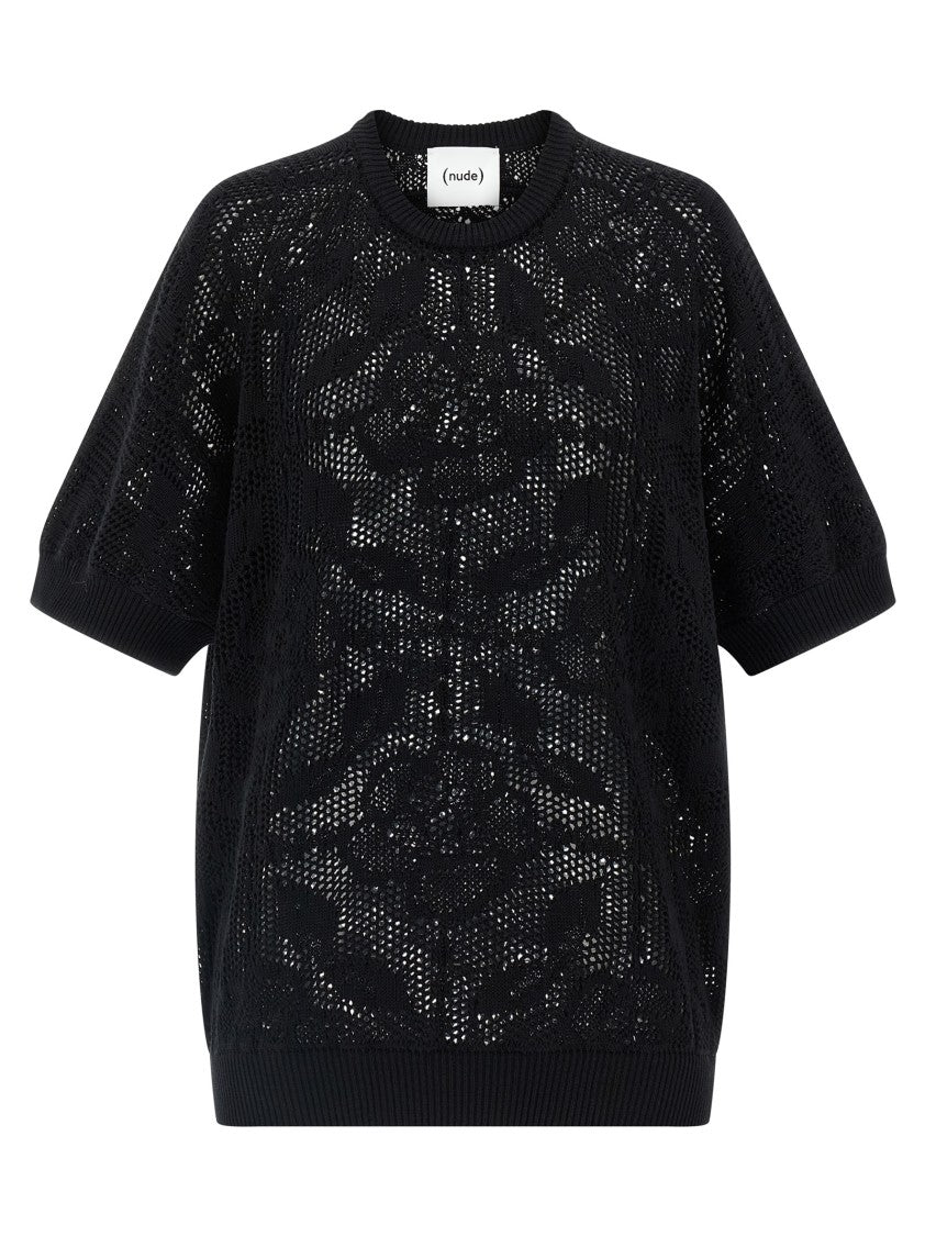 Nude Openwork Cotton Sweater