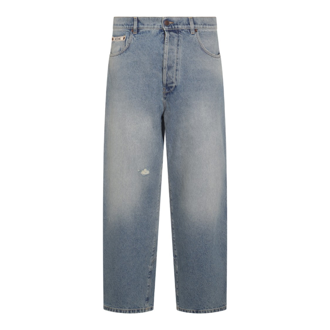 Moschino Relaxed Fit Blue Jeans With Distressed Detail