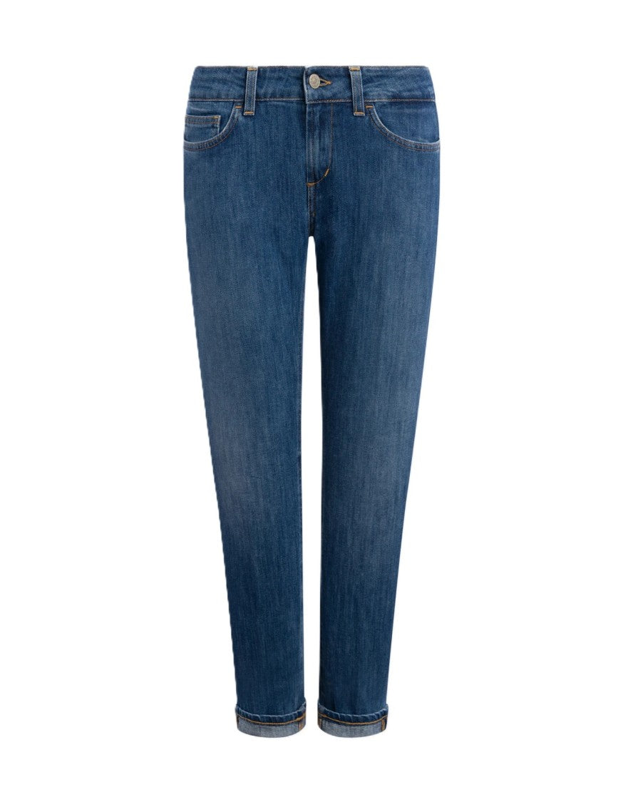 Dondup Cropped Straight-Leg Jeans With Rolled Cuffs