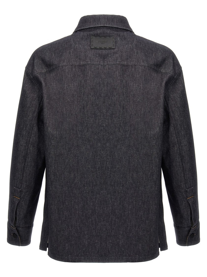 Fendi Grey Cotton Denim Jacket
