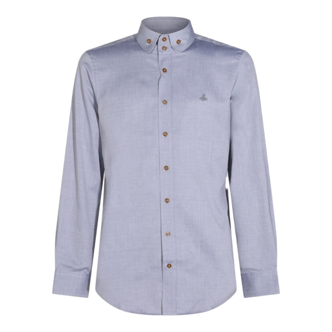 Vivienne Westwood Textured Button-Down Collar Shirt With Embroidered Logo