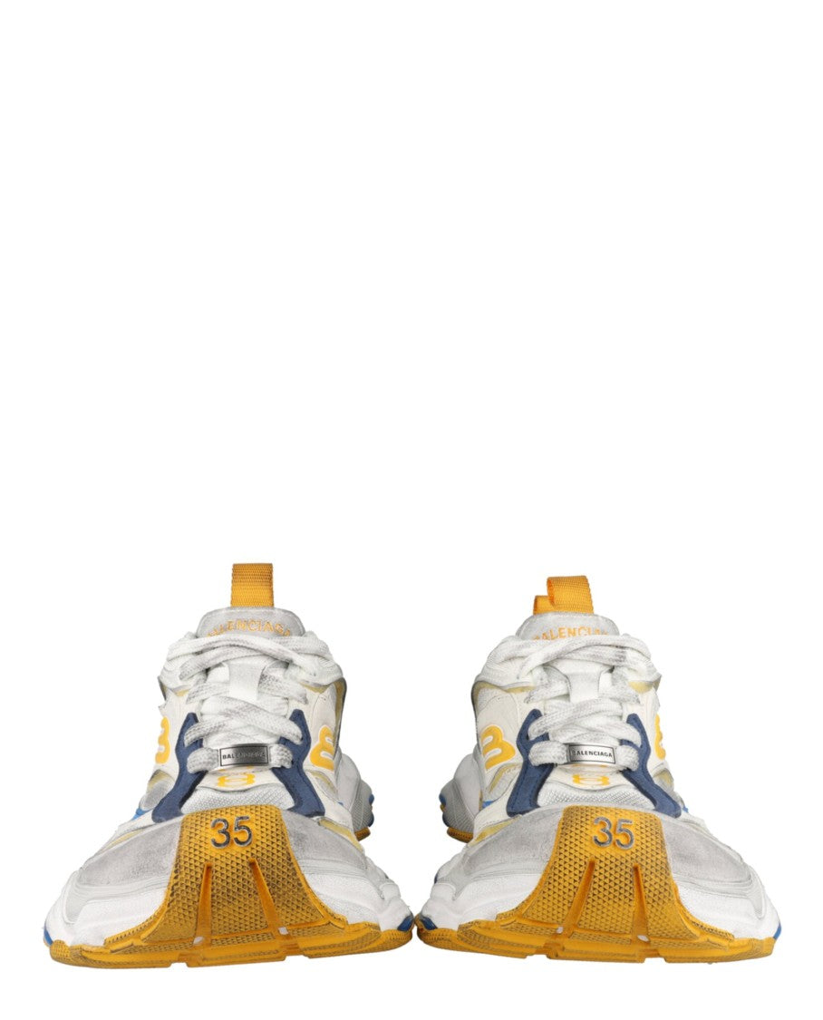 Balenciaga Distressed Low-Top Sneakers With Reflective Accents And Chunky Sole